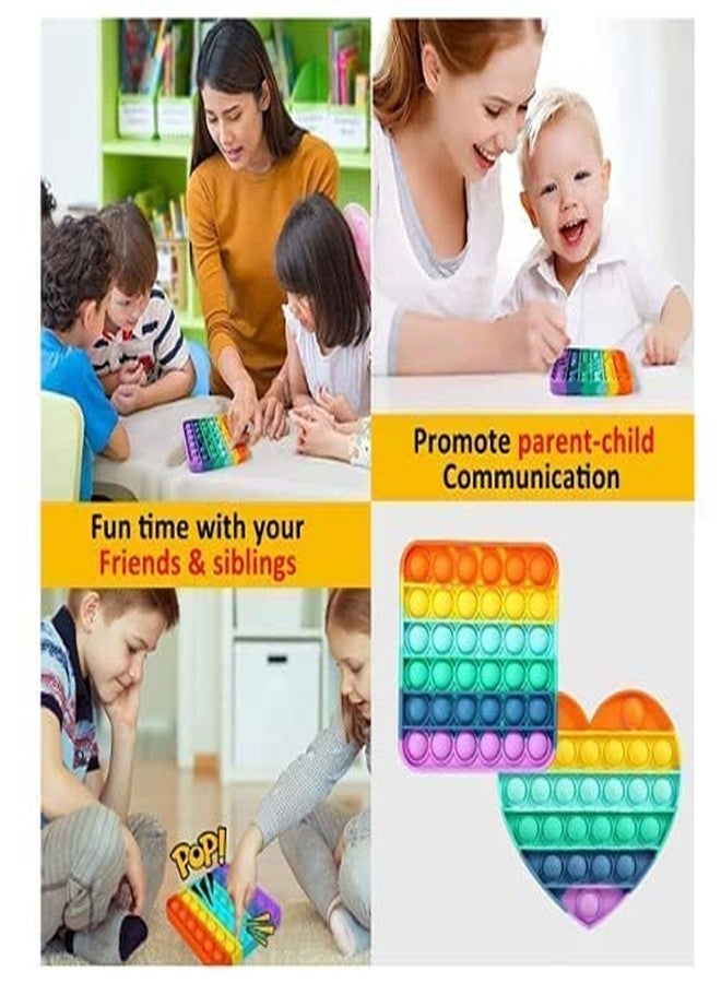 MIRARIYA Pop It for Kids, Stress Relief for Adults, Anxiety Toy for All Ages, Simple Fidget Popper,Sensory Squeeze Toy Educational Toy for Kids Birthday Party Gifts (Heart & Square) - Image 2
